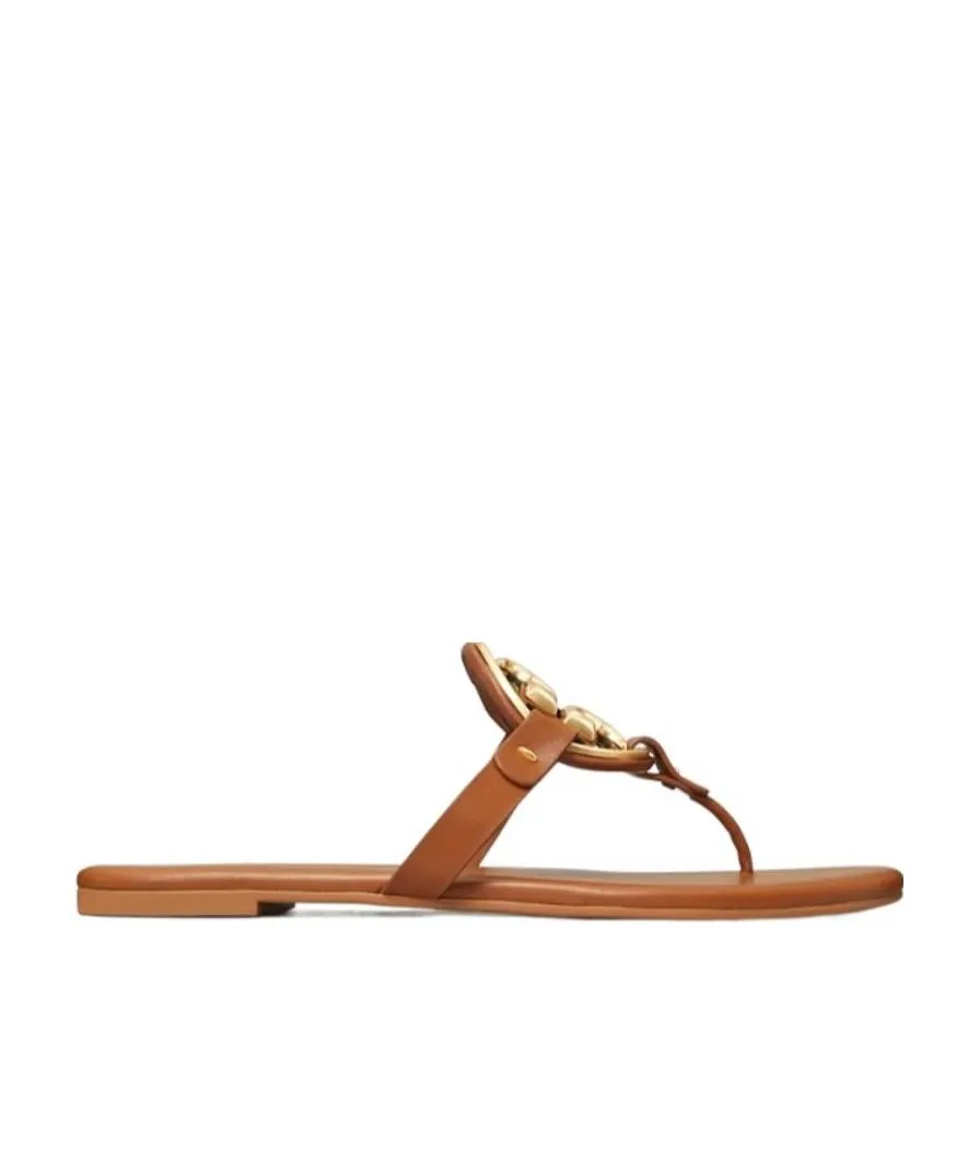 Tory Burch Miller Logo Plaque Thong Sandals