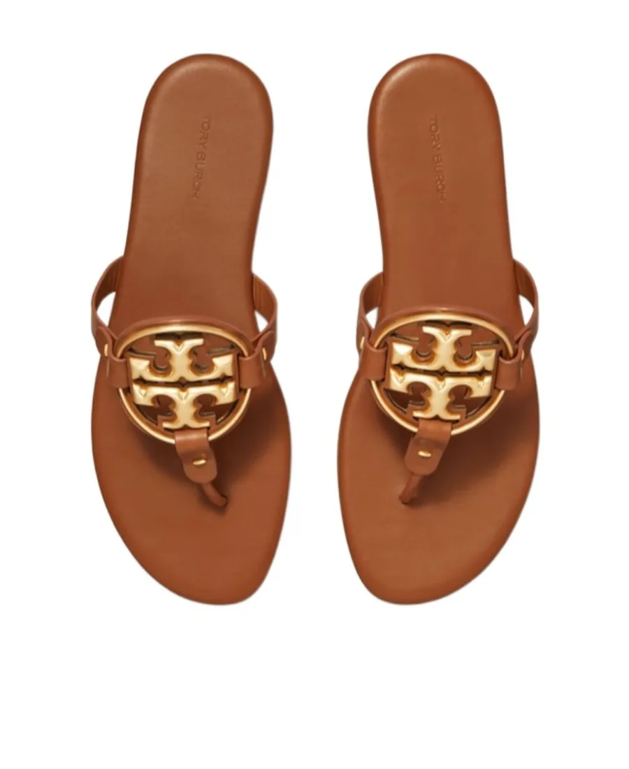 Tory Burch Miller Logo Plaque Thong Sandals