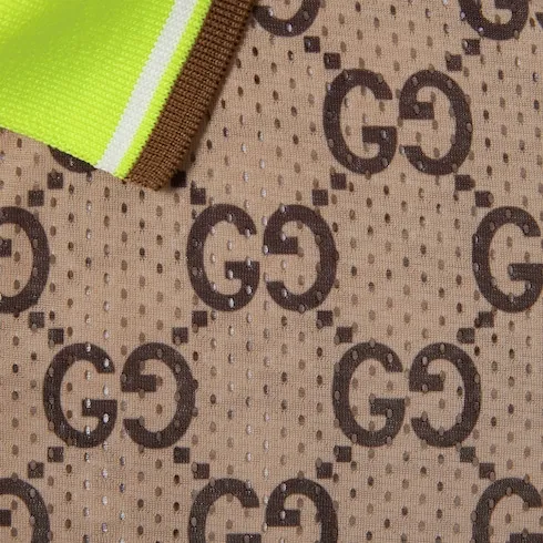 Gucci Mesh Gg Printed Polo Shirt