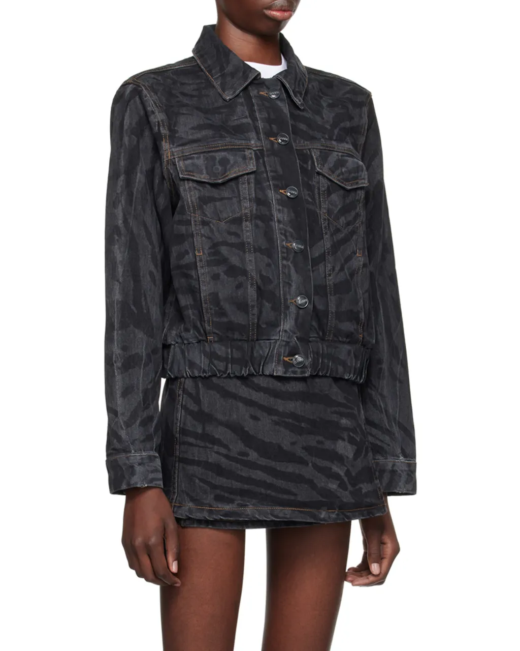 Ganni Zebra Printed Cropped Jacket