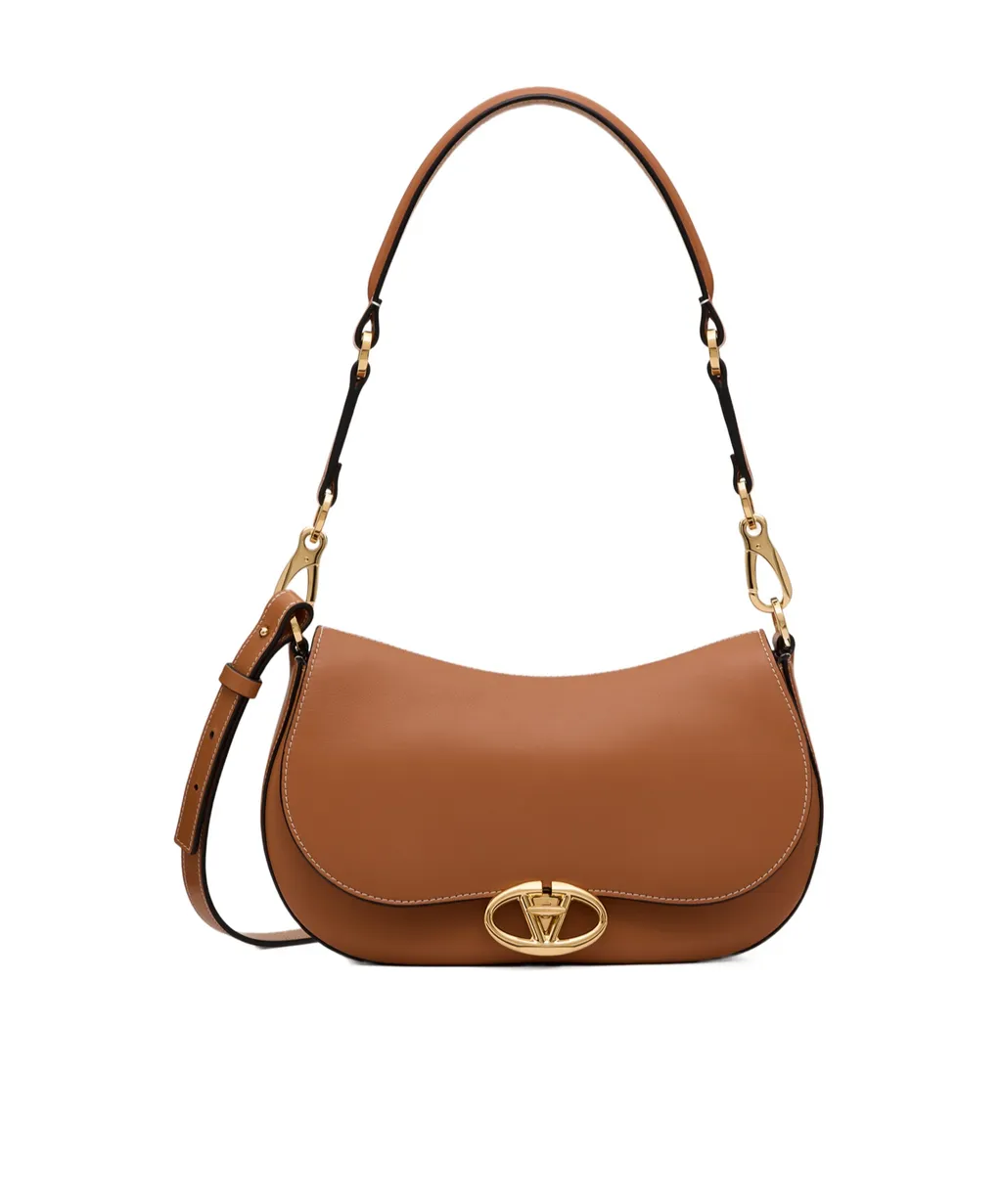 Valentino Ohval Foldover Top Small Shoulder Bag