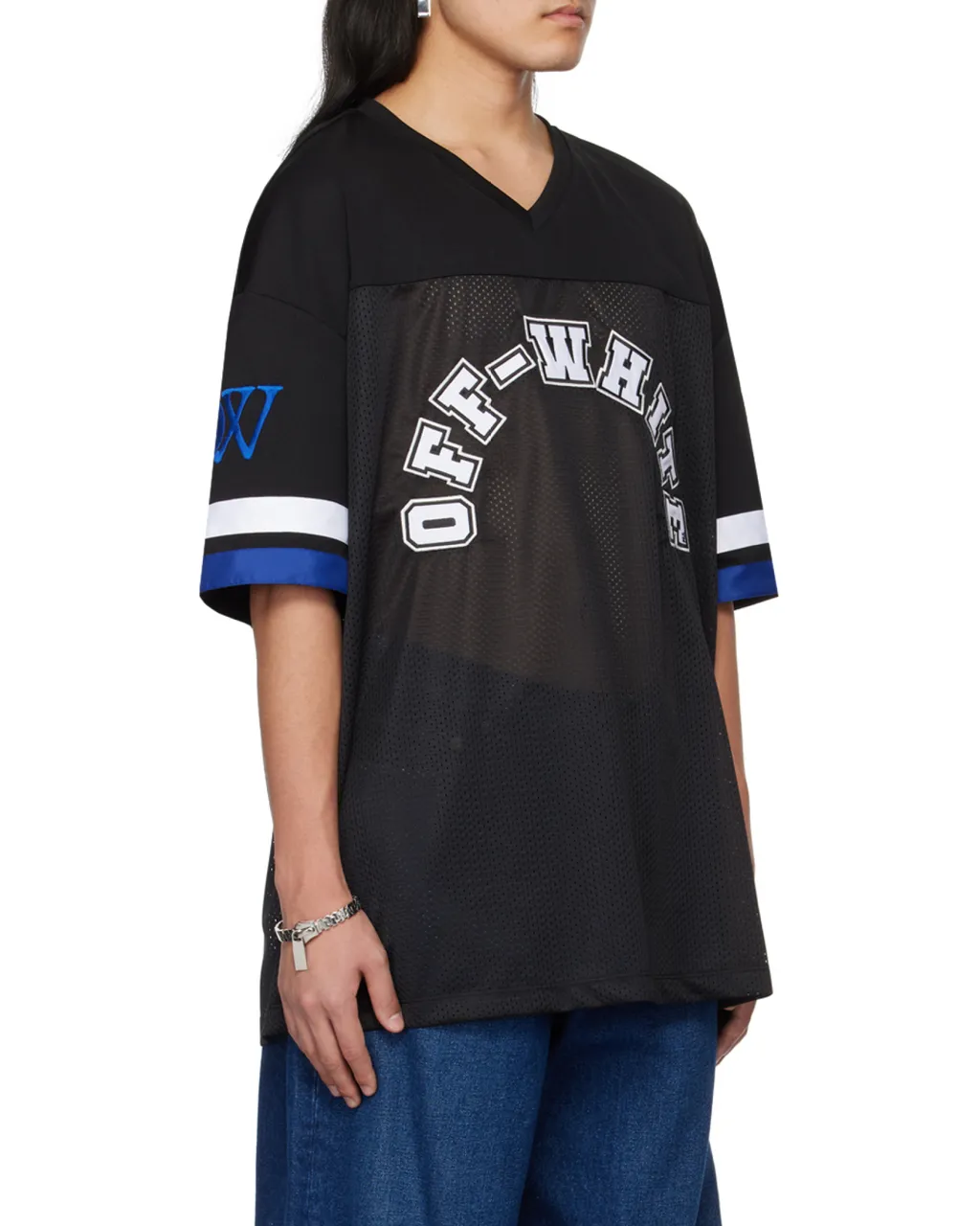 Off-White V-Neck Short-Sleeved T-Shirt
