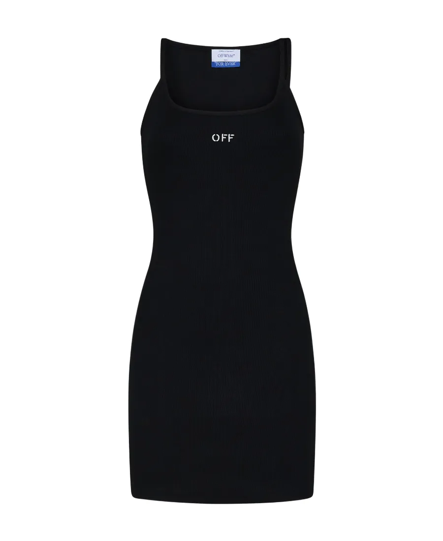 Off-White Logo Embroidered Sleeveless Dress