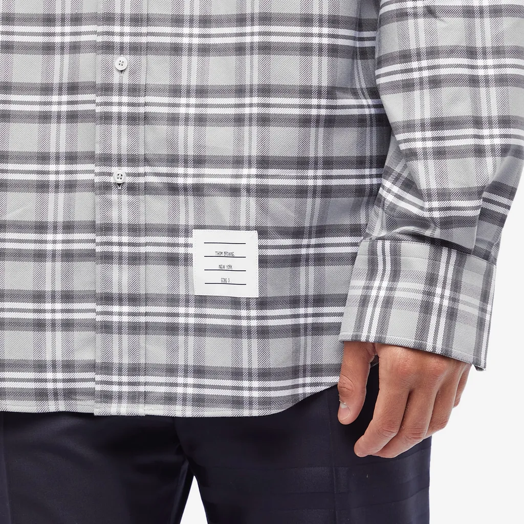 Thom Browne Prince Of Wales Check Twill Armband Oversized Shirt