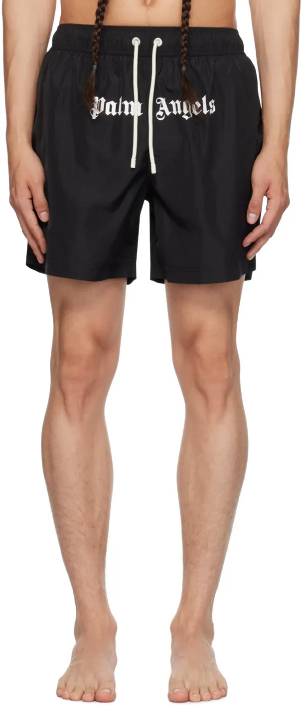 Palm Angels Logo Printed Drawstring Swim Shorts