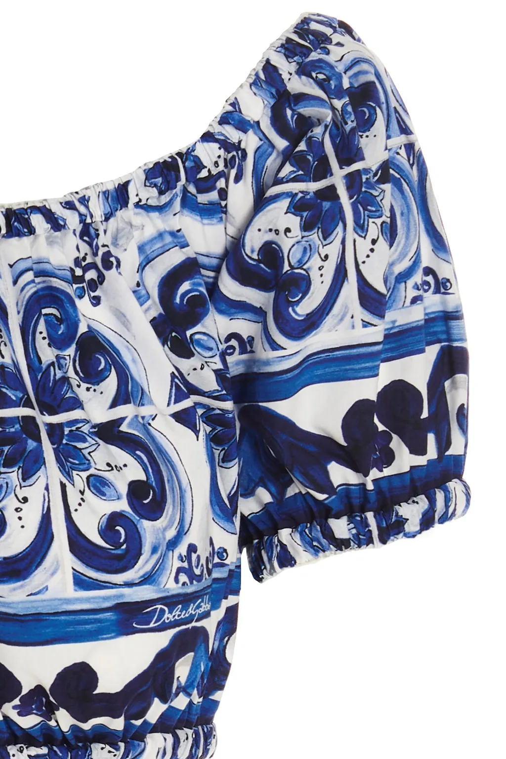 Dolce & Gabbana Mediterraneo Printed Off-Shoulder Top