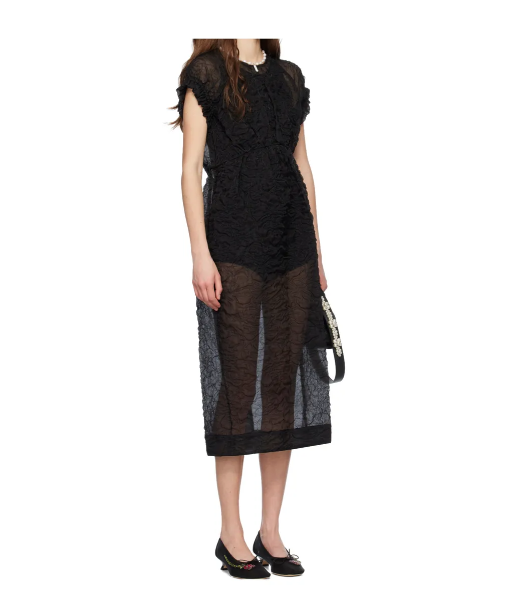 Elasticated Gathered Sleeve Tulip Dress