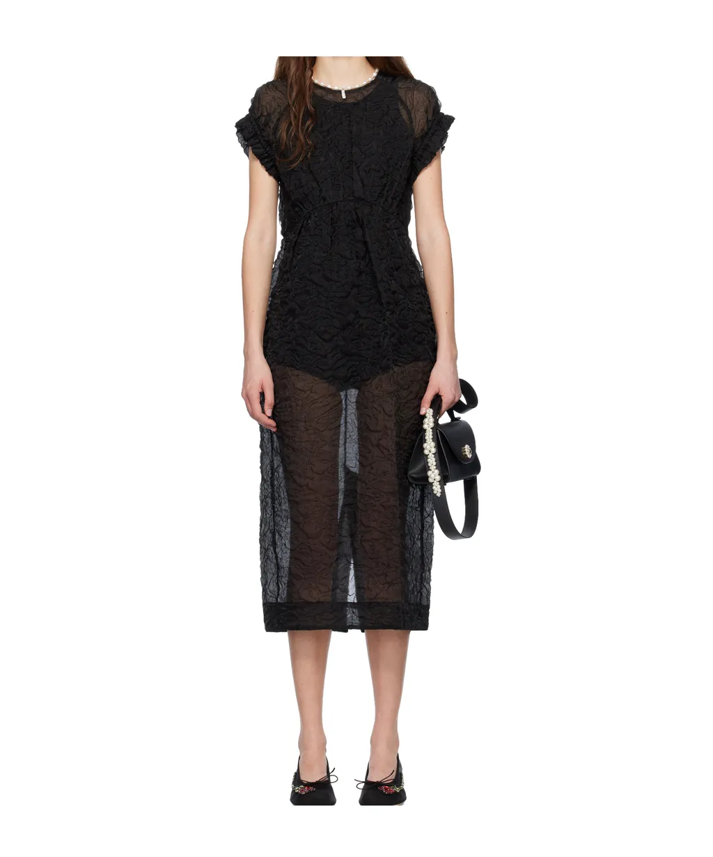 Elasticated Gathered Sleeve Tulip Dress