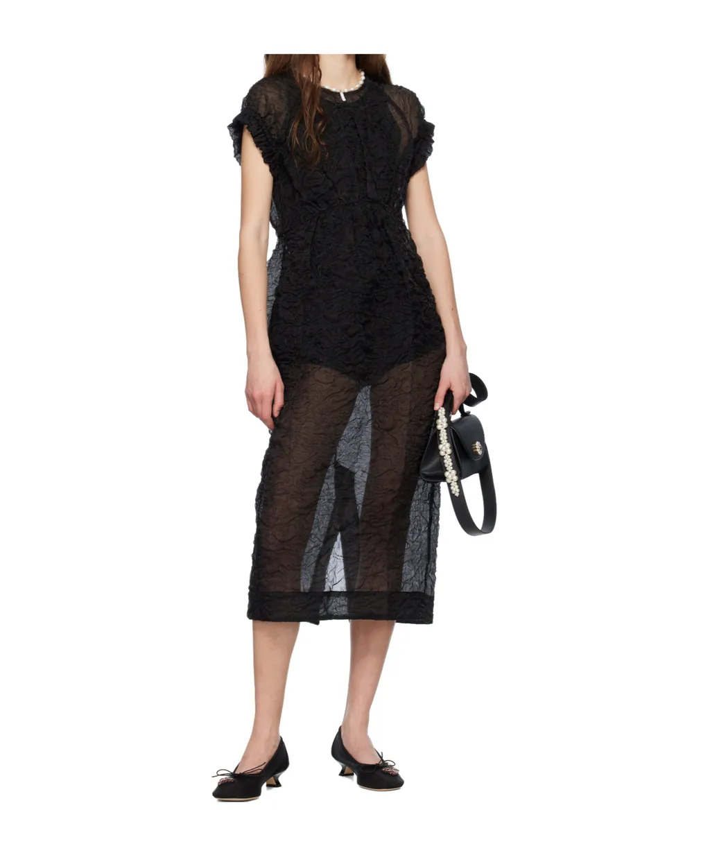Elasticated Gathered Sleeve Tulip Dress