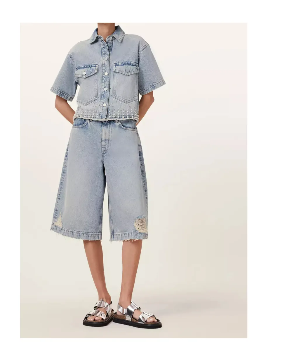 Allsaints Distressed Denim Shorts