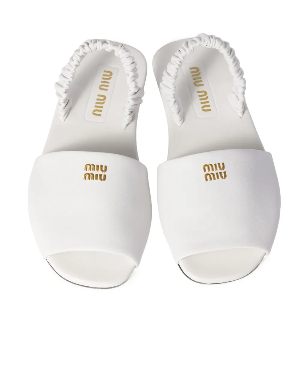 Ruches Nappa Leather Sandals