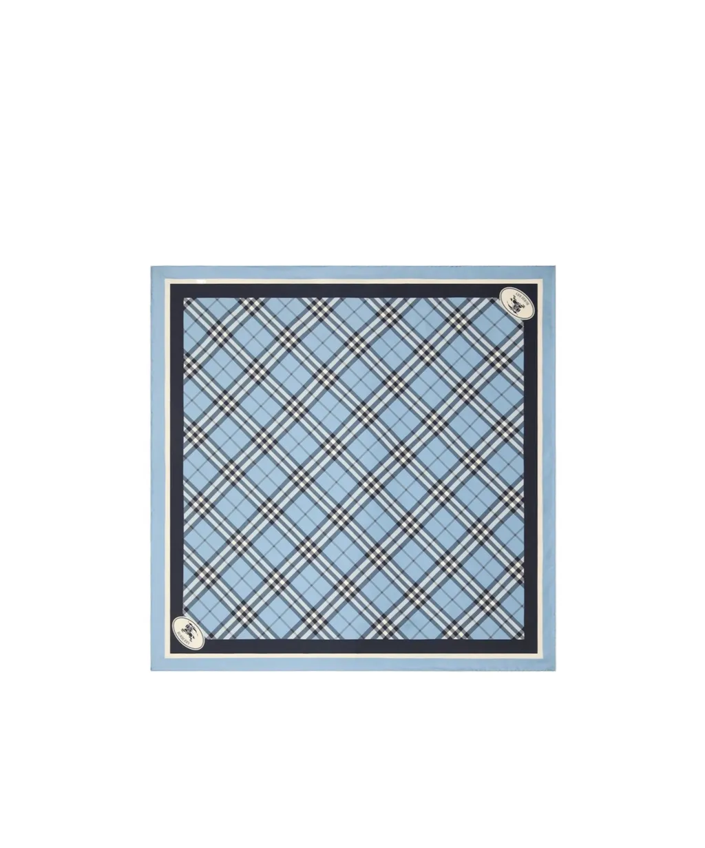 Check Silk Scarf