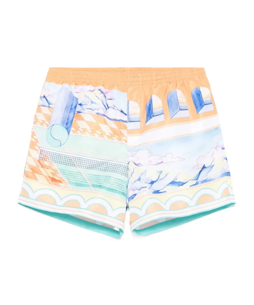Seascape-Print Swim Shorts