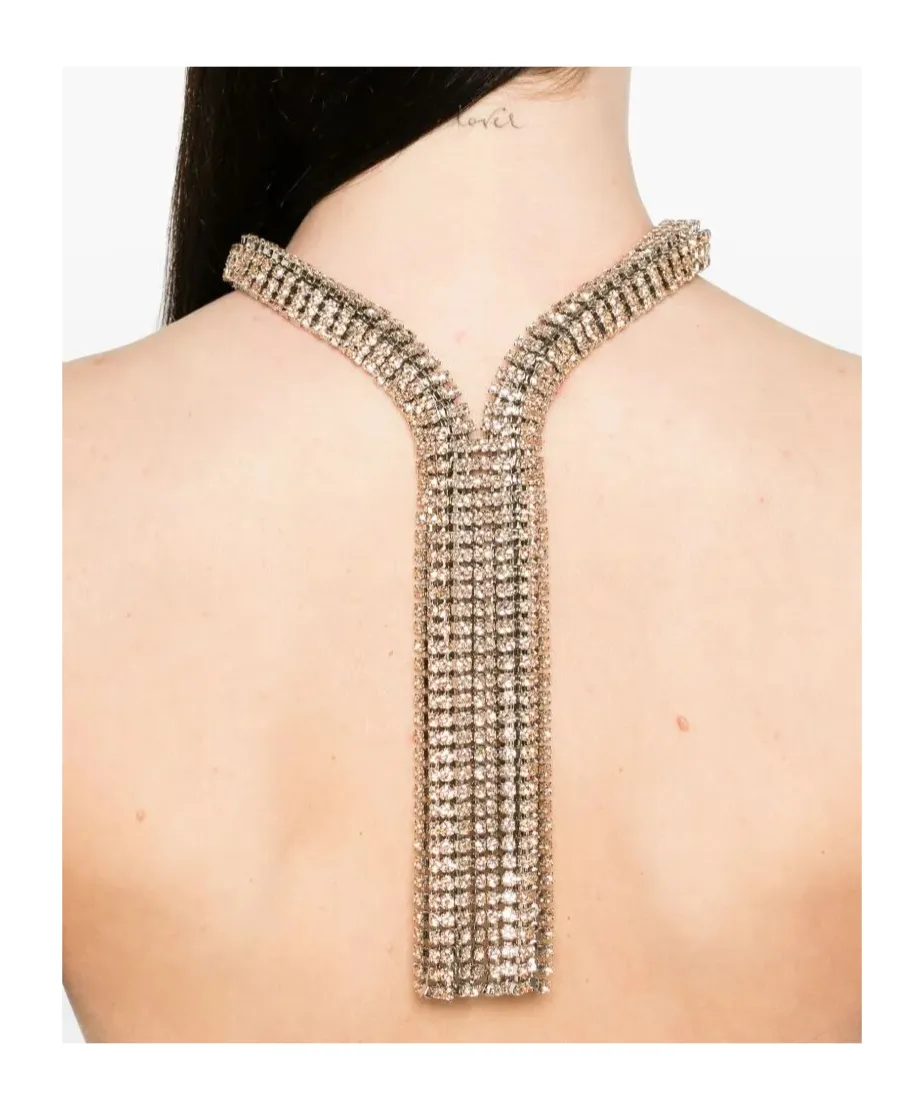 Paco Rabanne Rhinestone Dangling Detailed Necklace