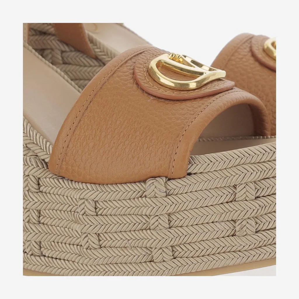 Valentino Vlogo Signature Open Toe Wedge Sandals