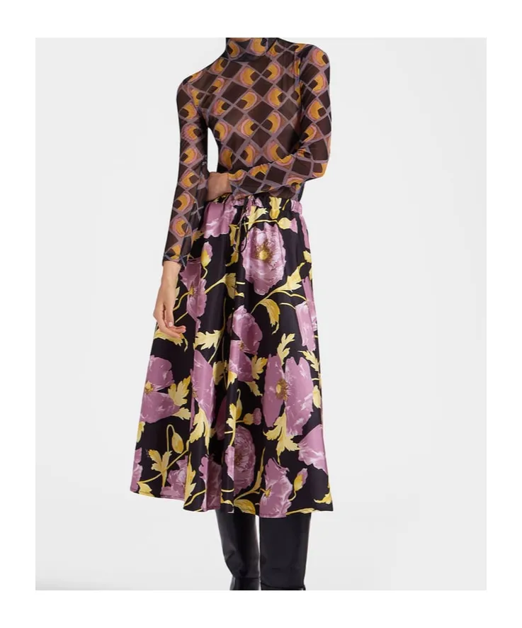Printed Midi Skirt