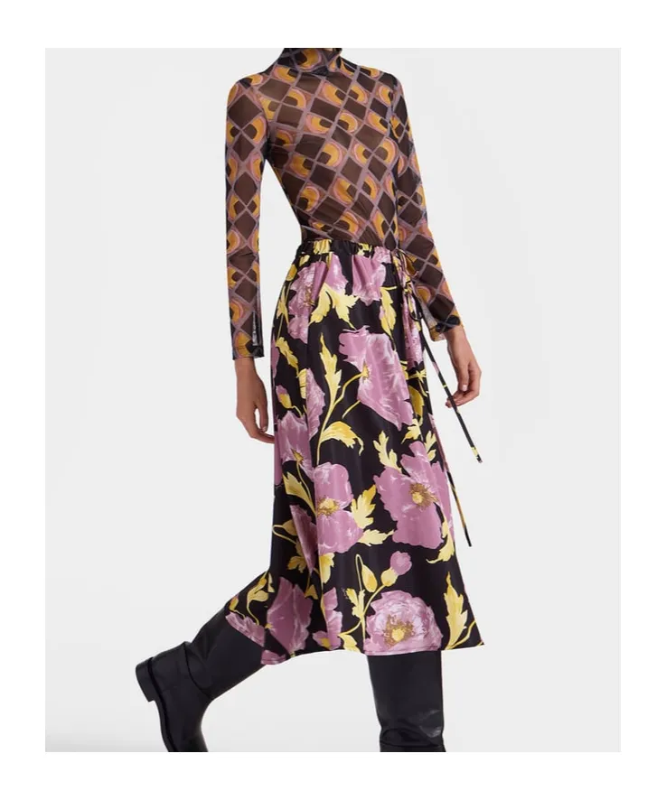 Printed Midi Skirt
