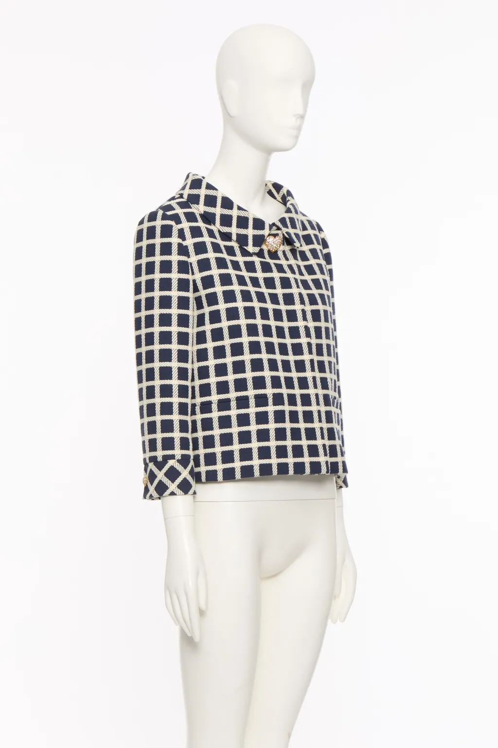 Wool Jacket With Windowpane Check Pattern