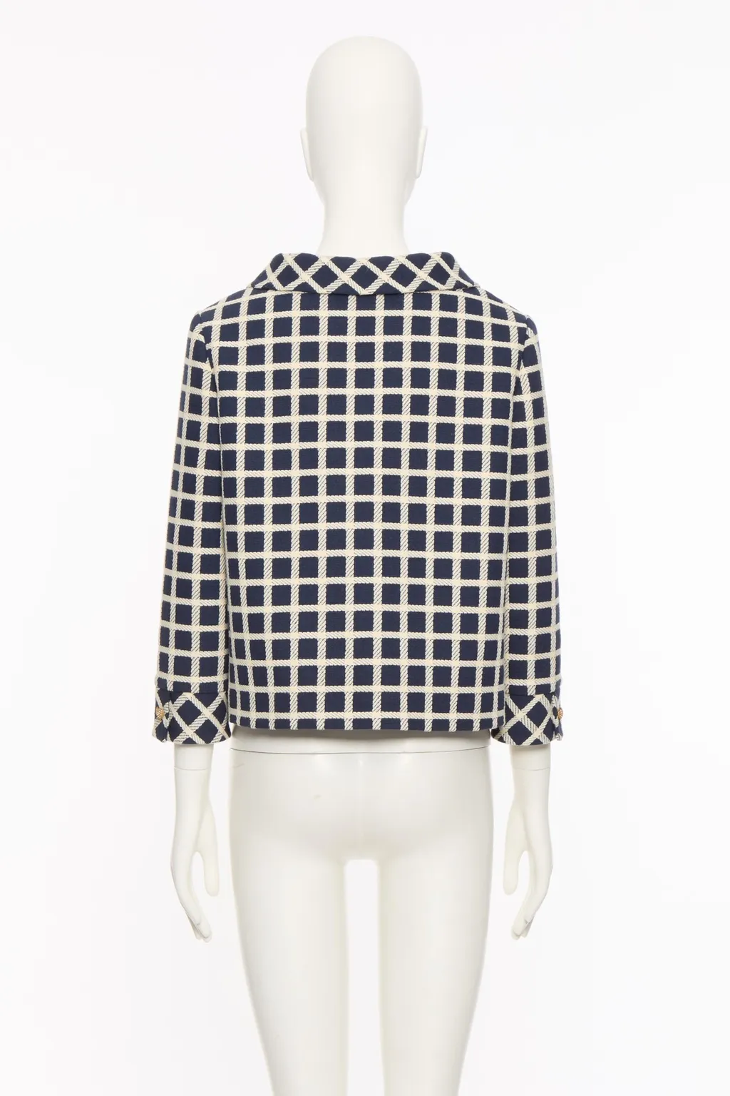 Wool Jacket With Windowpane Check Pattern