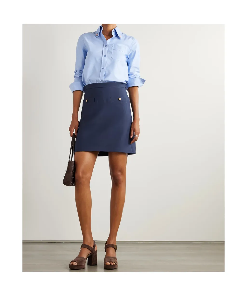 Button-Embellished Skirt