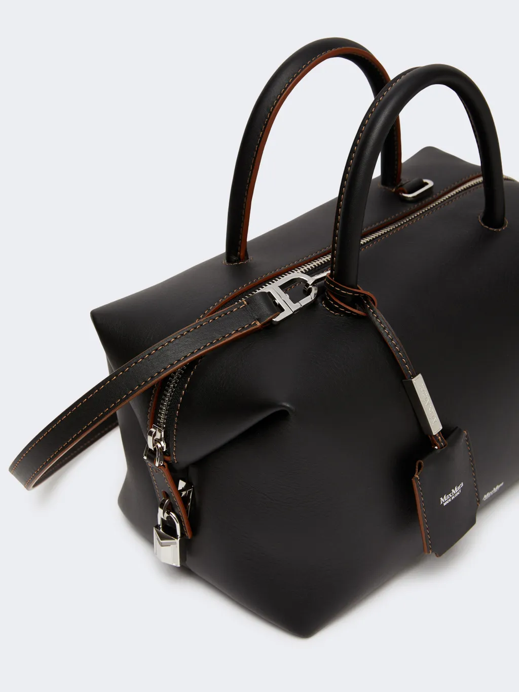 Max Mara Holdallm Logo Stamp Zip-Up Tote Bag