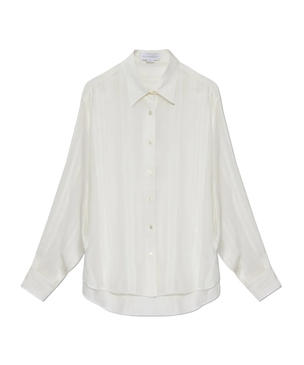 Stella Mccartney Oversized Sheer Striped Panelled Shirt