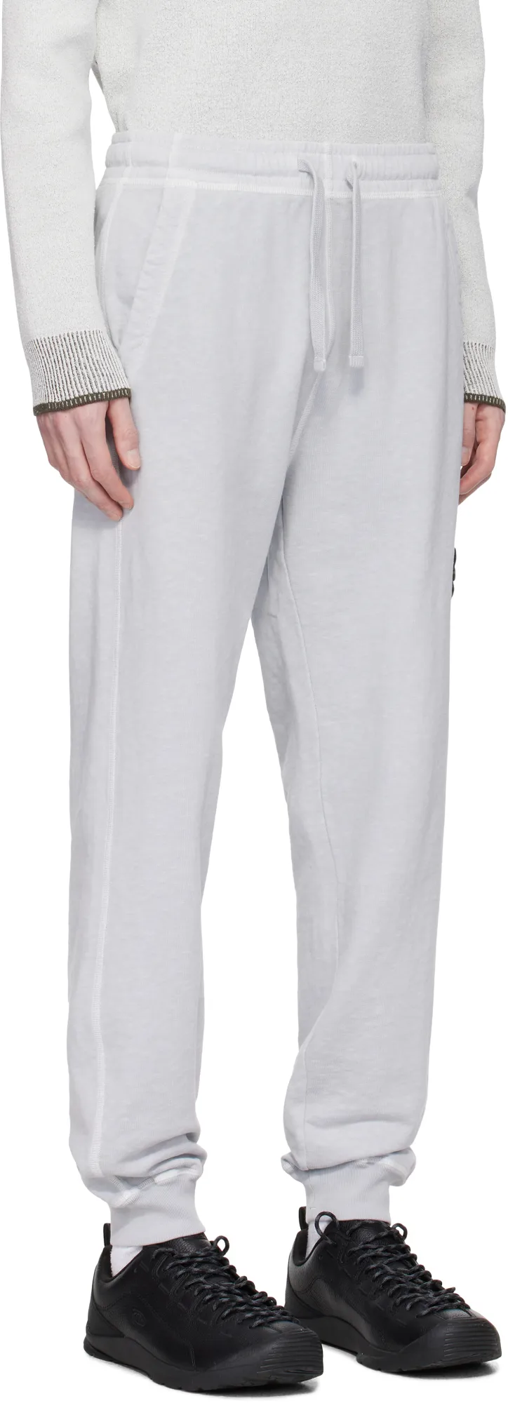 Regular Tapered Fit Joggers With Slub Efffect And Pockets