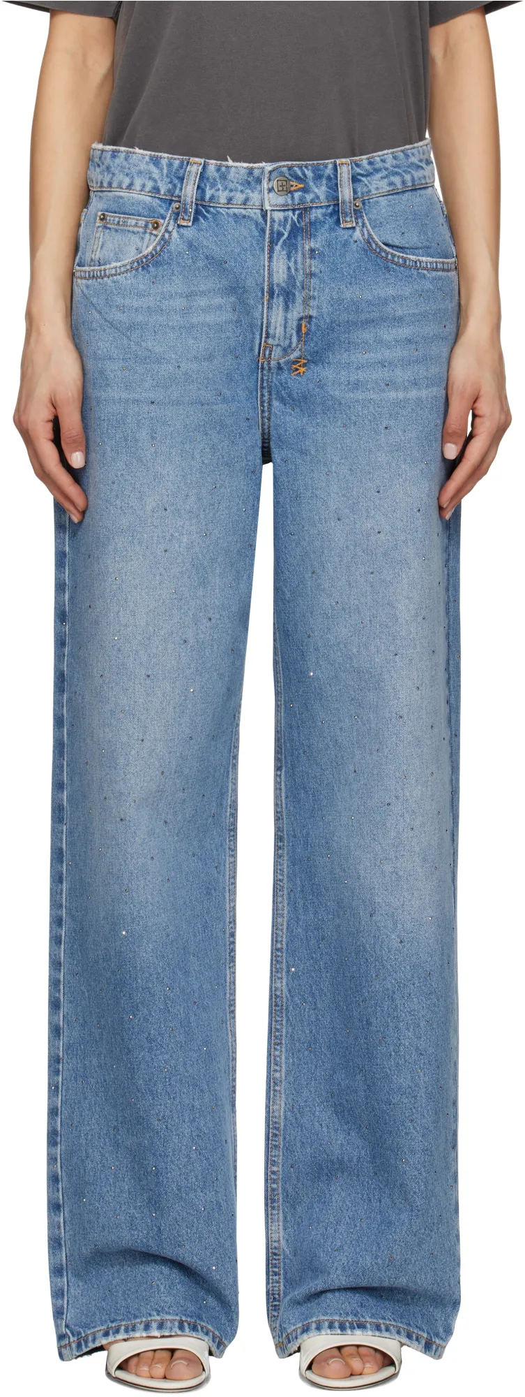 Rhinestone-Embellished Jeans