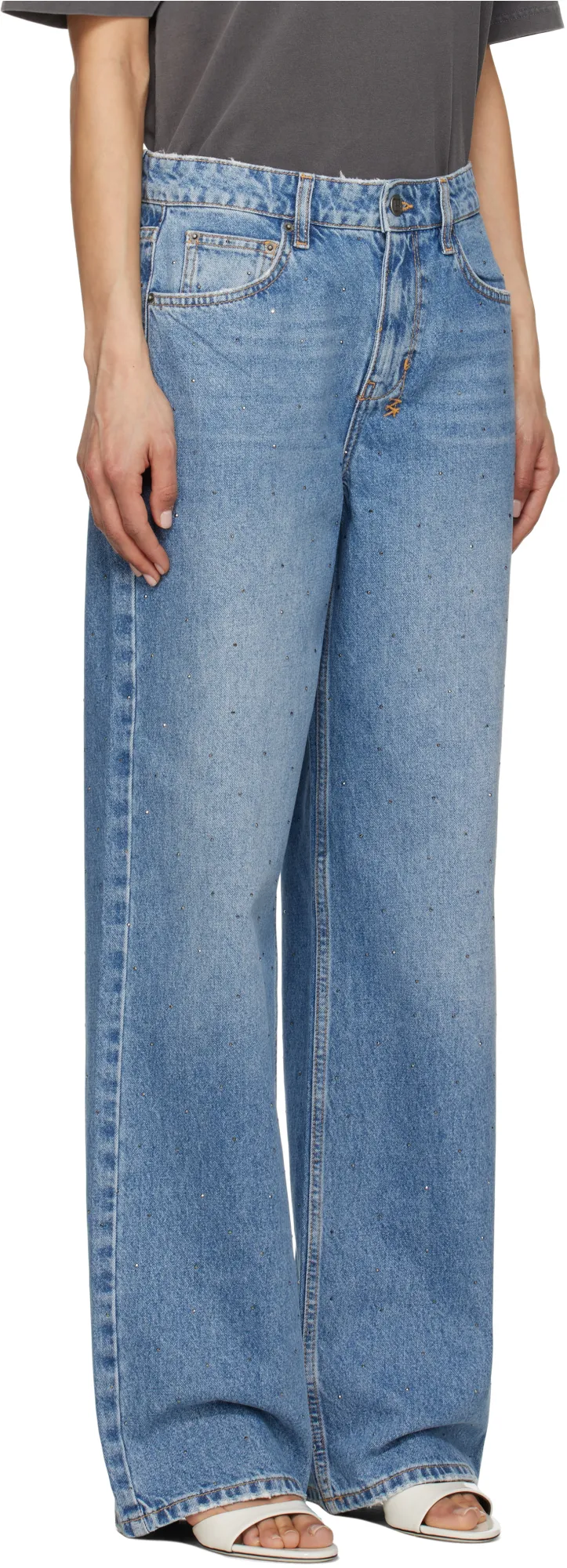 Rhinestone-Embellished Jeans