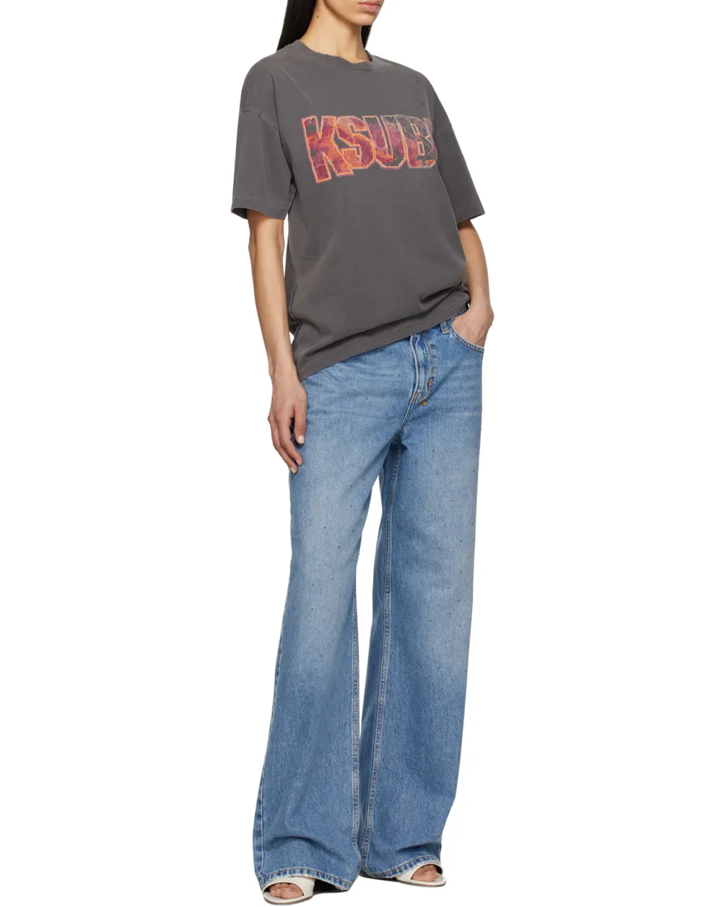 Rhinestone-Embellished Jeans