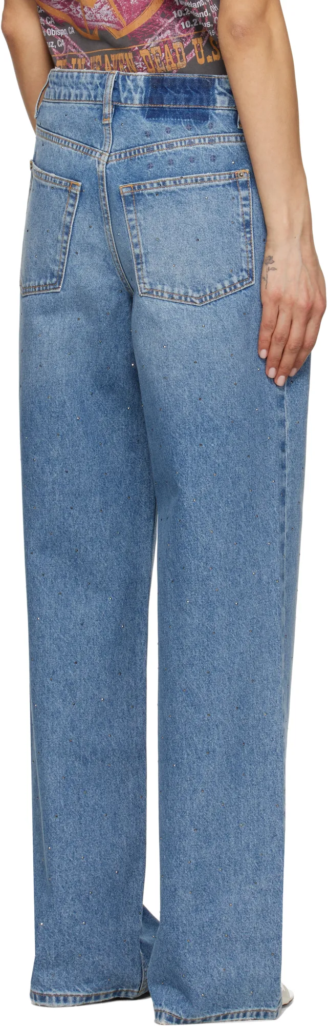Rhinestone-Embellished Jeans