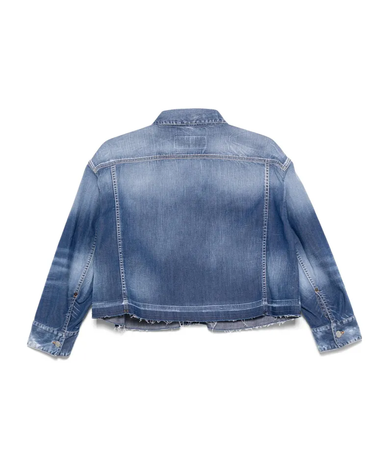 Dsquared2 Summer Lovers Medium Wash Maxi Denim Jacket