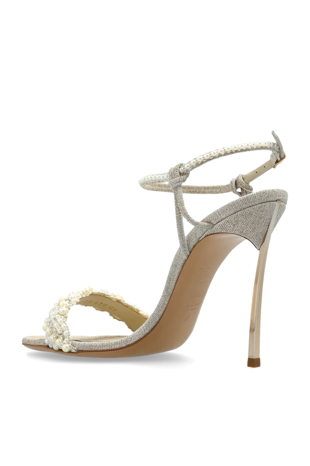 Casadei Pearl-Embellished Heeled Sandals