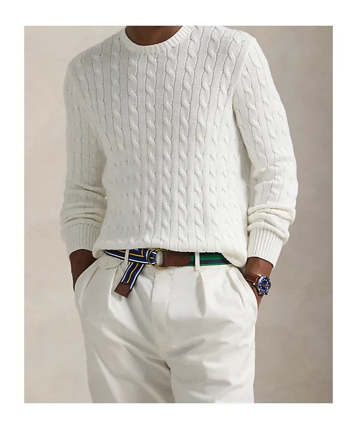 Cable-Knit Crew-Neck Sweater