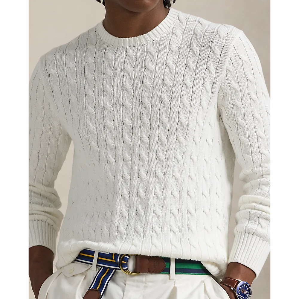 Cable-Knit Crew-Neck Sweater