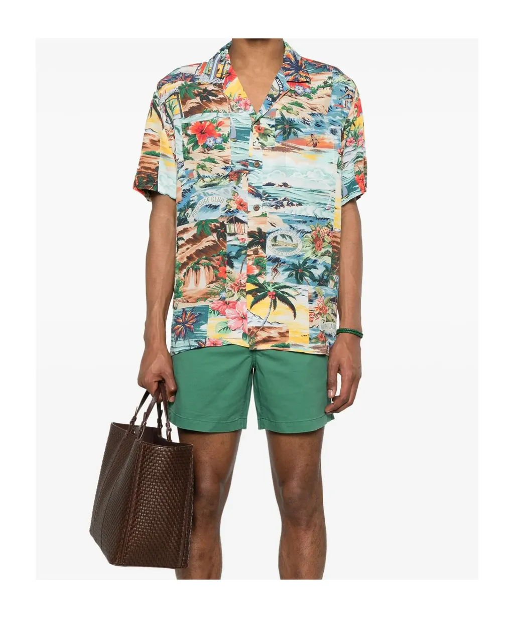 Patchwork-Print Camp Shirt