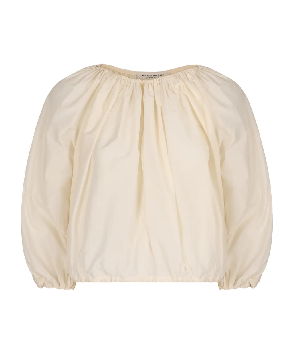 Pleated Long-Sleeved Blouse