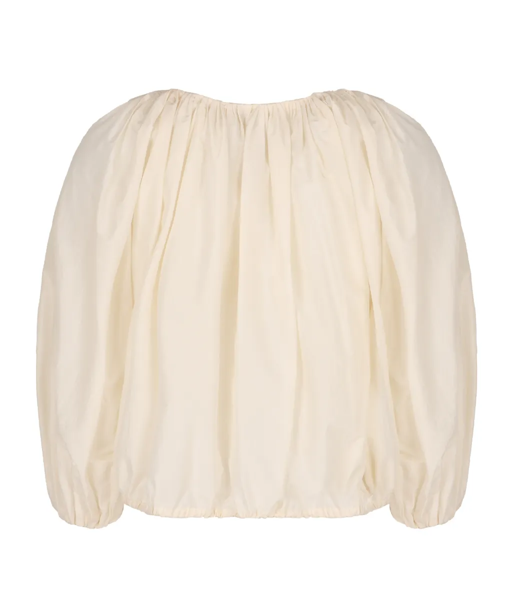 Pleated Long-Sleeved Blouse