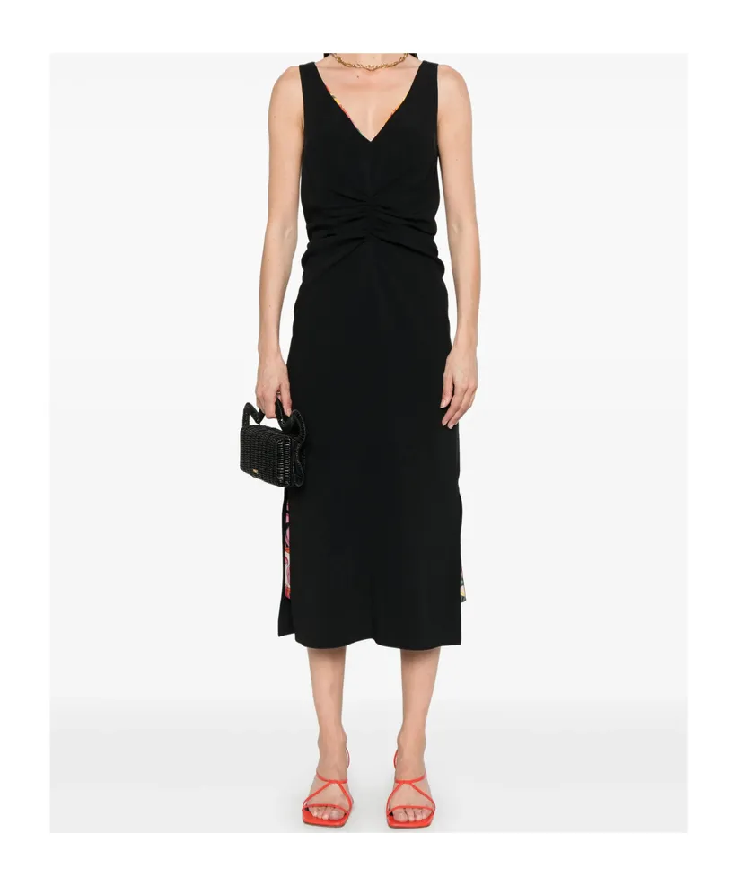 Ruched-Detailed Midi Dress