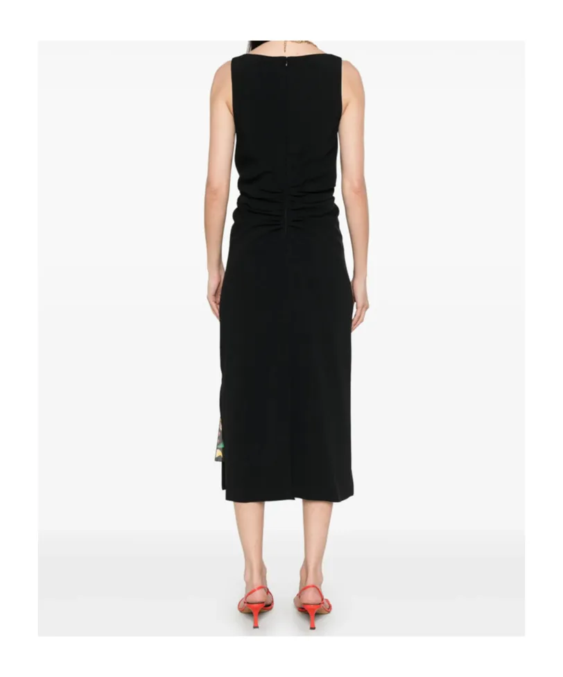 Ruched-Detailed Midi Dress