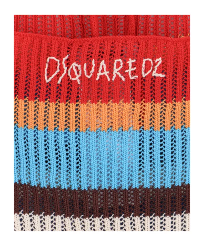 Dsquared2 Summer Lovers Striped Knitted Dress