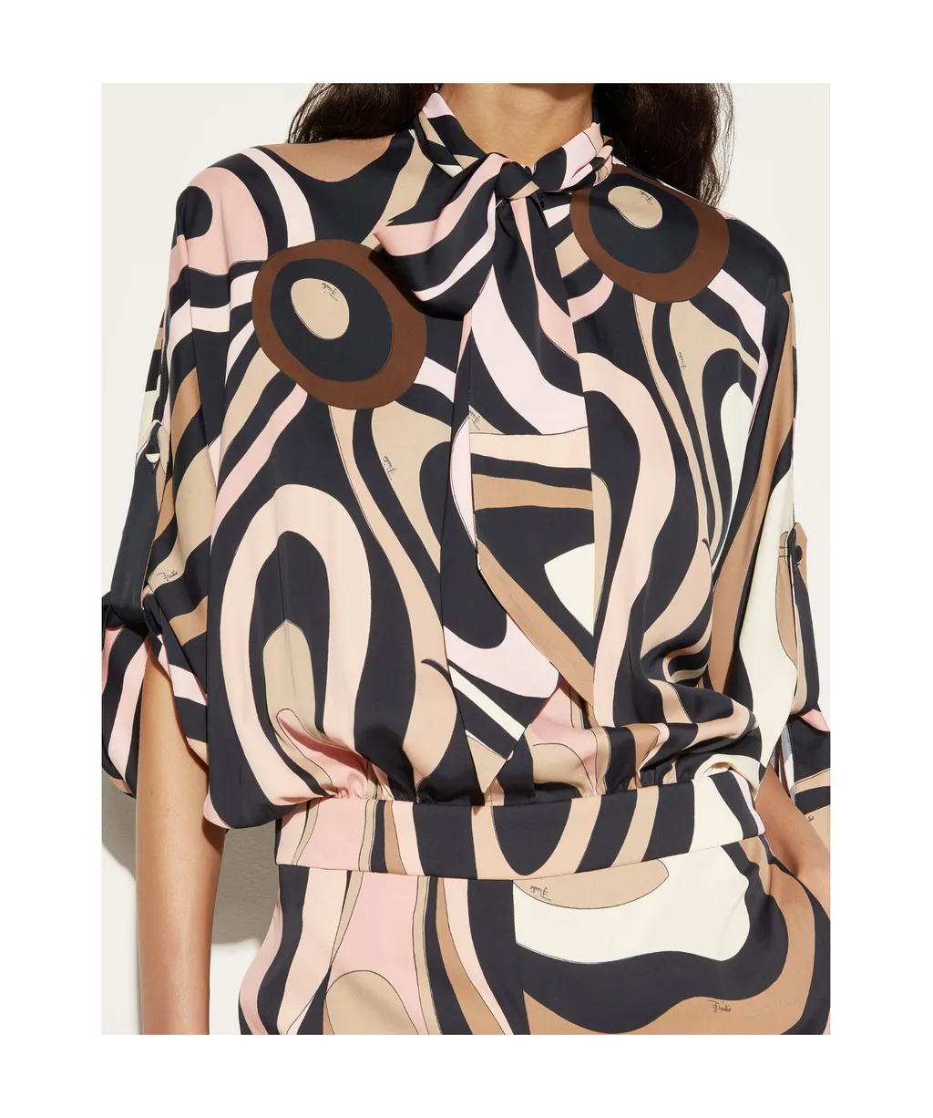 Pucci Scarf Detailed Marmo-Print Jumpsuit