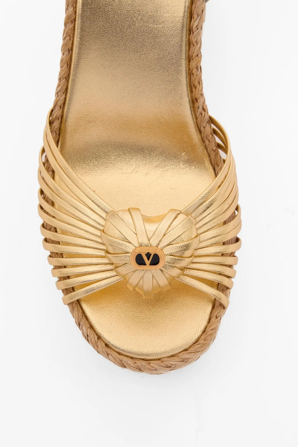 Royal Wedge Sandal In Metallic Nappa Leather 100Mm