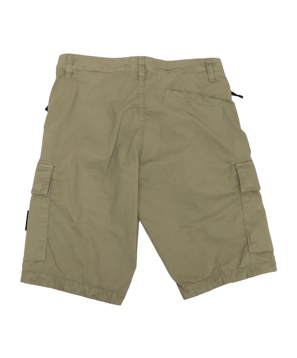 Stone Island Junior Compass-Motif Button Detailed Shorts