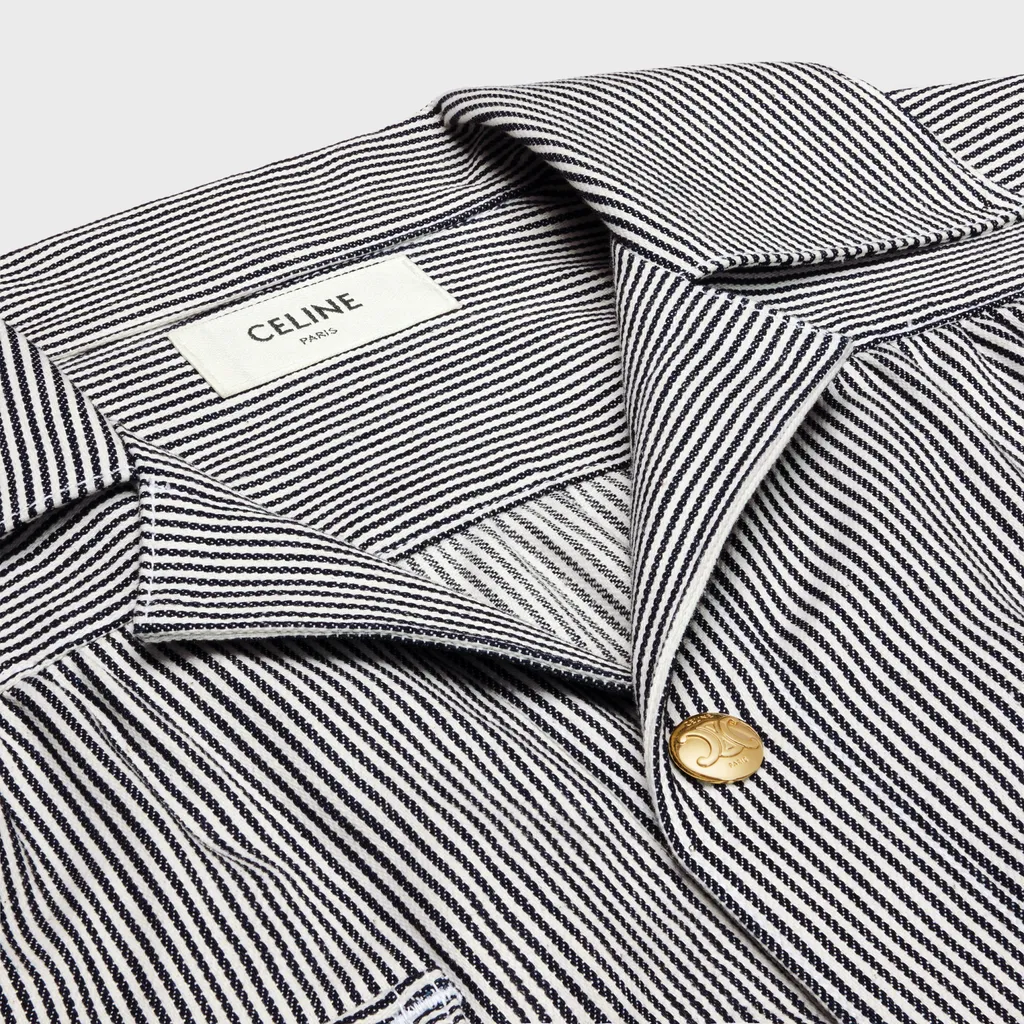 Tunic Mini Dress In Hickory Striped Cotton