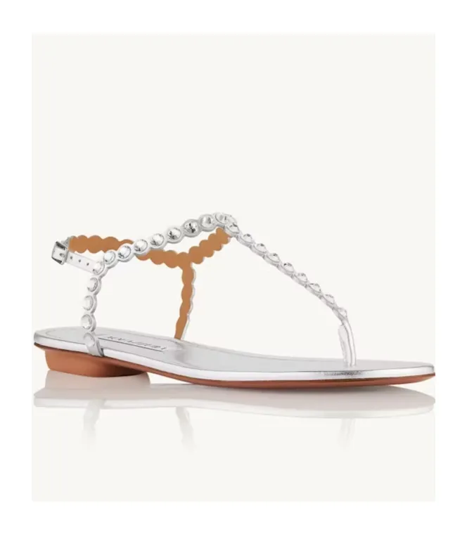 Aquazzura Logo Patch Embellished Sandals