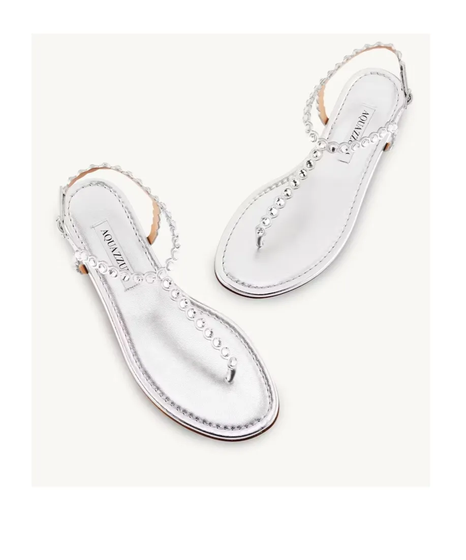 Aquazzura Logo Patch Embellished Sandals