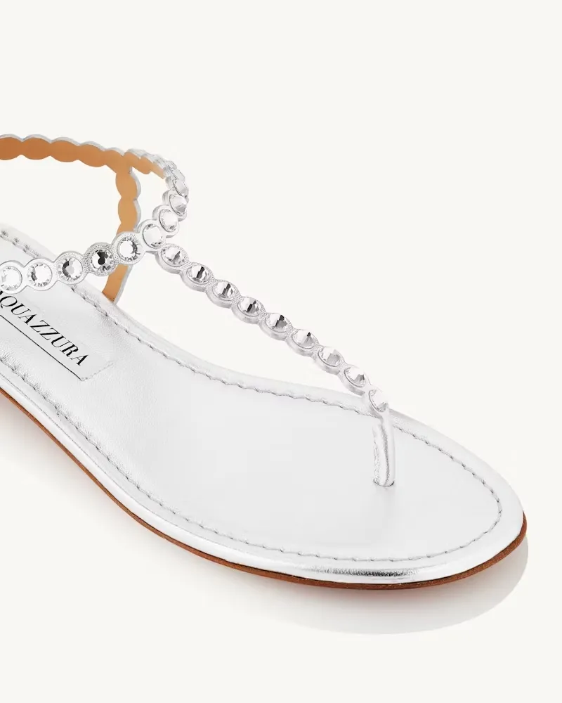Aquazzura Logo Patch Embellished Sandals