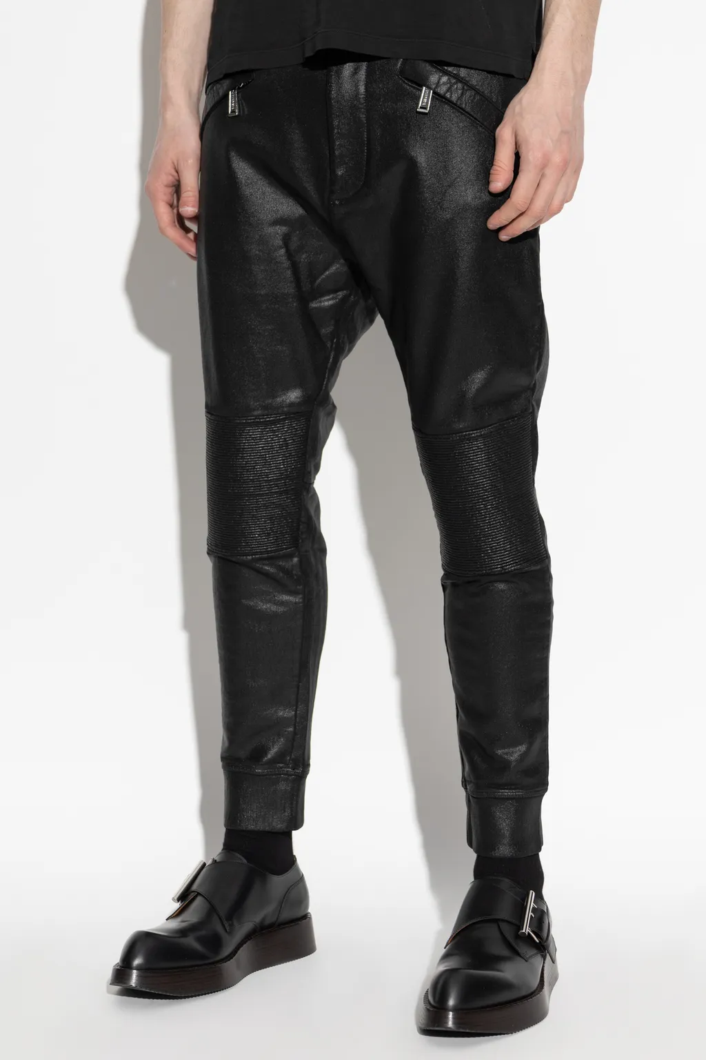 Dsquared2 Zip-Detailed Tapered Waxed Trousers