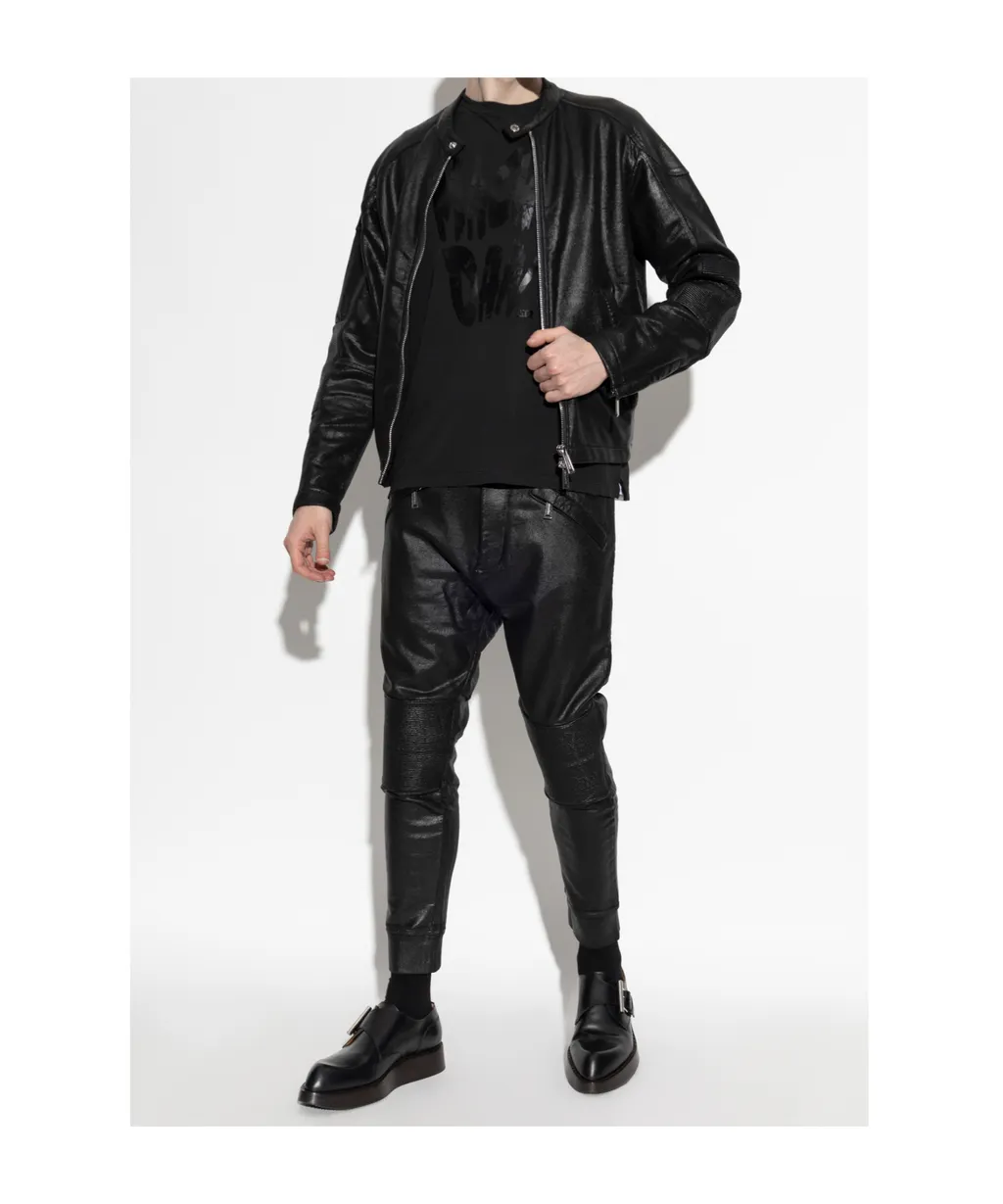 Dsquared2 Zip-Detailed Tapered Waxed Trousers